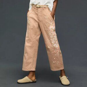 PILCRO by Anthropologie Women's Tan Millie Low-Slung Barrel Utility Pants Sz 31